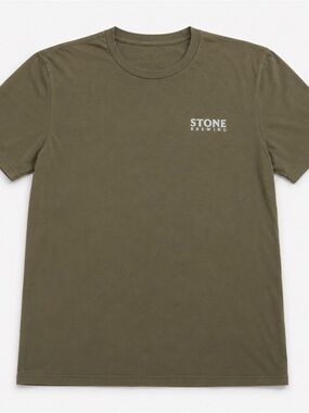 Stone brewing t Olive Green Crewneck Tee